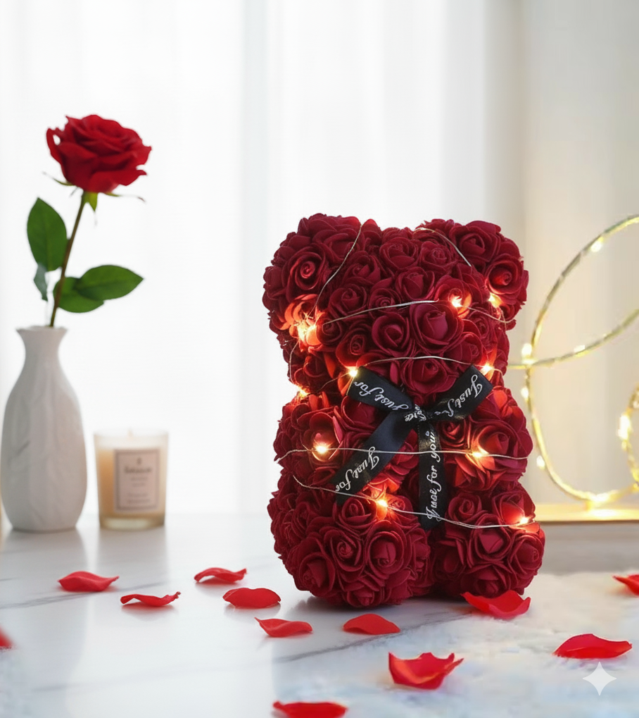 🌹 Miś z Wiecznych Róż – Wyraź Uczucia w Najsłodszy Sposób! 🐻